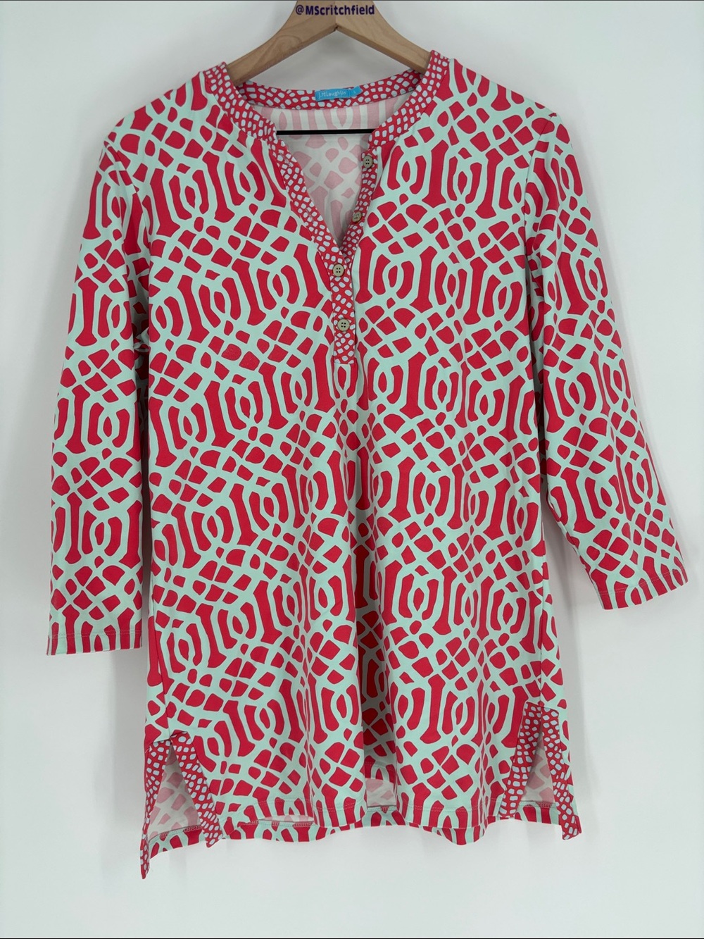 J.McLaughlin large pink blue top
